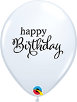 Qualatex Latex White Simply Happy Birthday 11″ Latex Balloons (50 count)