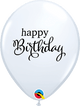 White Simply Happy Birthday 11″ Latex Balloons (50 count)