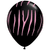 Qualatex Latex Zebra Stripes Onyx Black w/Pink Ink 11″ Latex Balloons (50)