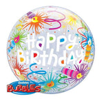 Happy Birthday Lit Candles 22″ Bubble Balloon