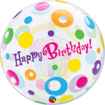 Qualatex Mylar & Foil 22" Birthday Cupcake & Dots Bubble Balloon