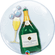 Globo de doble burbuja de champán burbujeante de 24"