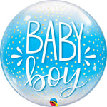 Qualatex Mylar & Foil Baby Boy Confetti Dots Bubble 22″ Balloon