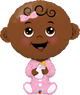 Baby Girl Dark Skin Tone 38″ Balloon