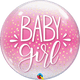 Globo Baby Girl Pink &amp; Confetti Dots Bubble 22″