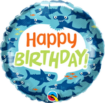 Qualatex Mylar & Foil Birthday Fun Sharks 18″ Balloon