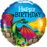 Qualatex Mylar & Foil Birthday Mythical Dragon 18″ Balloon
