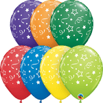 Qualatex Mylar & Foil Carnival Assortment 11in Stars Dots Confetti Carnival Assortment 11″ Balloons (50 count)