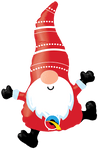 Qualatex Mylar & Foil Christmas Gnome Mini Shape (requires heat-sealing) 14″ Balloon