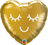 Qualatex Mylar & Foil Eyelashes Gold Minishape (requires heat-sealing) 9″ Balloon