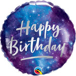 Qualatex Mylar & Foil Happy Birthday Galaxy 18″ Balloon