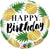 Qualatex Mylar & Foil Happy Birthday Golden Pineapples 18″ Balloon
