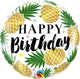 Happy Birthday Golden Pineapples 18″ Balloon