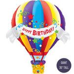 Qualatex Mylar & Foil Happy Birthday Hot Air Balloon Giant 35" Balloon