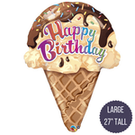 Globo de cono de helado Happy Birthday de 27"