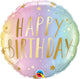 Happy Birthday Pastel Ombre 18″ Balloon