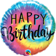 Happy Birthday Tie Dye Swirls 18″ Balloon