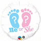 He or She Footprints Género Revelan Globo de 18″