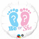 He or She Footprints Gender Reveal 18″ Balloon