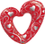 Qualatex Mylar & Foil Hearts & Filigree Red Heart 42″ Balloon