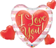 I Love You Pink Stripes and Hearts 37 inch Foil Balloon Qualatex