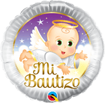 Qualatex Mylar & Foil Mi Bautizo Angel Baby 18″ Foil Balloon