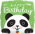 Panda Happy Birthday Globo cuadrado de 18"