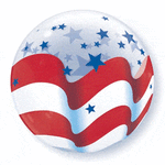 Qualatex Mylar & Foil Patriotic Stars & Stripes 22” Bubbles Balloon