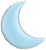 Qualatex Mylar & Foil Pearl Light Blue Crescent Moon 35″ Balloon
