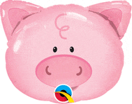 Qualatex Mylar & Foil Playful Pig Mini Shape (requires heat-sealing) 14″ Balloon
