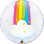 Qualatex Mylar & Foil Rainbow Clouds Deco Bubble 24″ Balloon