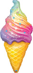 Qualatex Mylar & Foil Rainbow Swirl Ice Cream 39″ Balloon