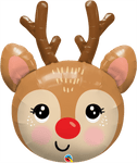 Qualatex Mylar & Foil Red-Nosed Reindeer 35″ Balloon