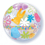 Qualatex Mylar & Foil Spring Easter Bunnies Bubble 22″ Balloon