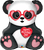 Qualatex Mylar & Foil Valentine's Panda Bear 32″ Balloon