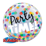 ¡Tiempo de fiesta! Globo Burbuja 22″ Puntos Coloridos