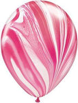 Red & White SuperAgate 11″ Latex Balloons (100)