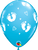 Qualatex Robin's Egg Blue Baby Footprints & Hearts 11″ Latex Balloons (50)