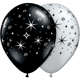 Sparkles & Swirls Silver & Onyx Black 11″ Latex Balloons (50 count)