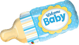 Qualatex Welcome Baby Bottle Blue (Write Name with Marker) 39″ Balloon