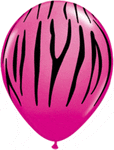 Qualatex Zebra Stripes Wild Berry 11″ Latex Balloons (50)
