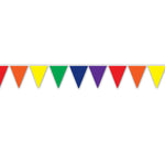 Rainbow Pennant Banner 11″ x 12′ by Beistle from Instaballoons