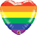 Rainbow Stripes Pride Heart 18″ Foil Balloon by Qualatex from Instaballoons