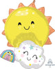 Rainbow Sun Cloud Family 28″ Balloon
