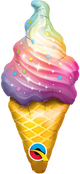Rainbow Swirl Ice Cream (requires heat-sealing) 14″ Balloon