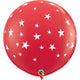Red Contempo Stars-A-Round 36″ Latex Balloons (2 count)