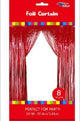 Red Fringe Metallic Foil Curtain