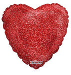 Red Glitter Heart 18″ Foil Balloon by Convergram from Instaballoons