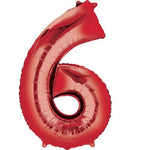 Red Number 6 34″ Foil Balloon by Anagram from Instaballoons