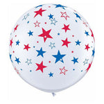Red White Blue Stars 36″ Latex Balloons by Qualatex from Instaballoons